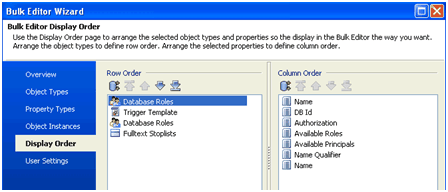 Bulk Editor Reporting_Make Display Order Selections
